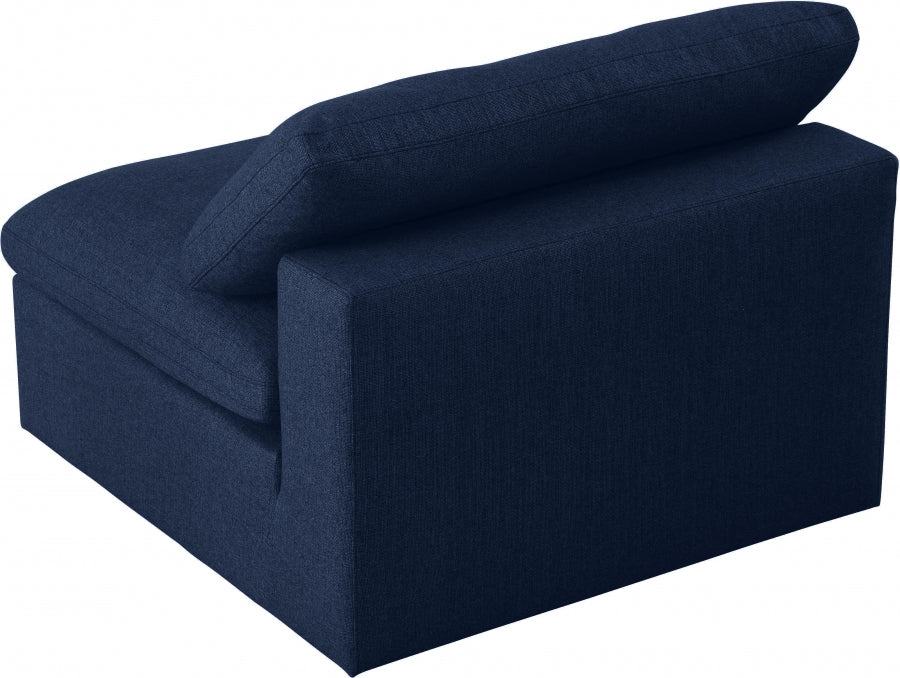 Serene Linen Textured Fabric Upholstered Deluxe Comfort Modular Armless Chair