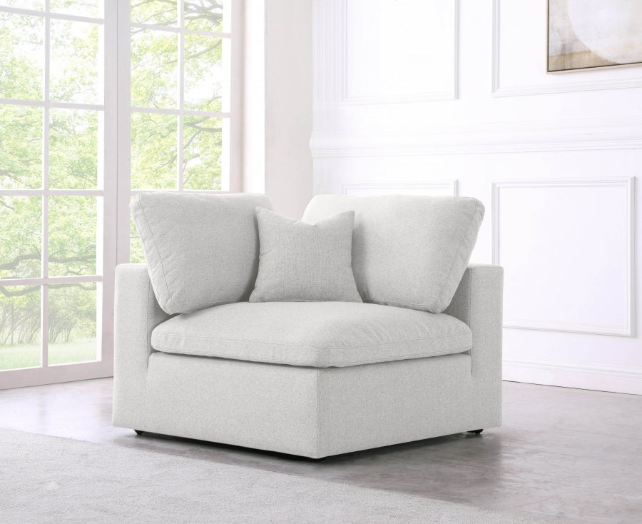 Serene Linen Textured Fabric Upholstered Deluxe Comfort Modular Corner Chair