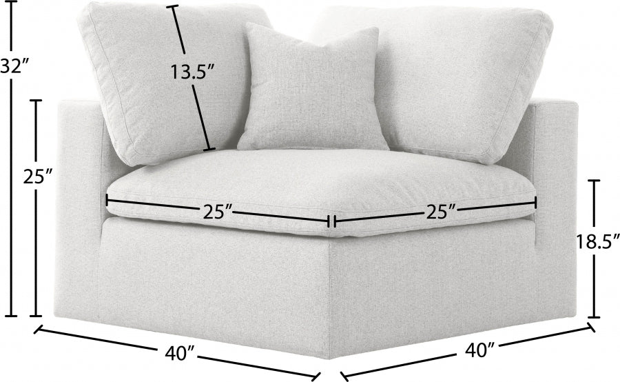 Serene Linen Textured Fabric Upholstered Deluxe Comfort Modular Corner Chair