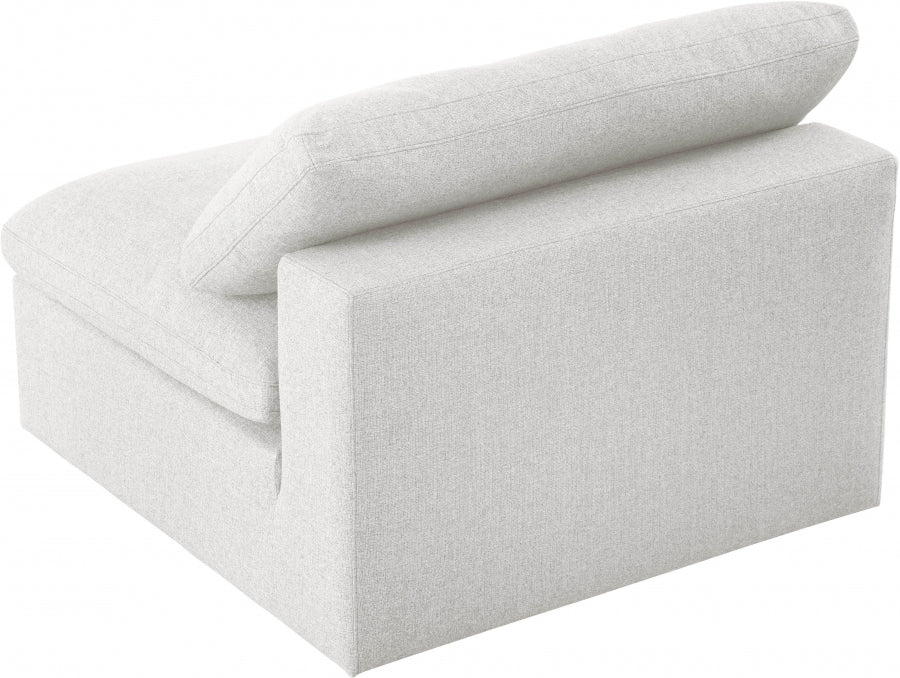 Serene Linen Textured Fabric Upholstered Deluxe Comfort Modular Armless Chair
