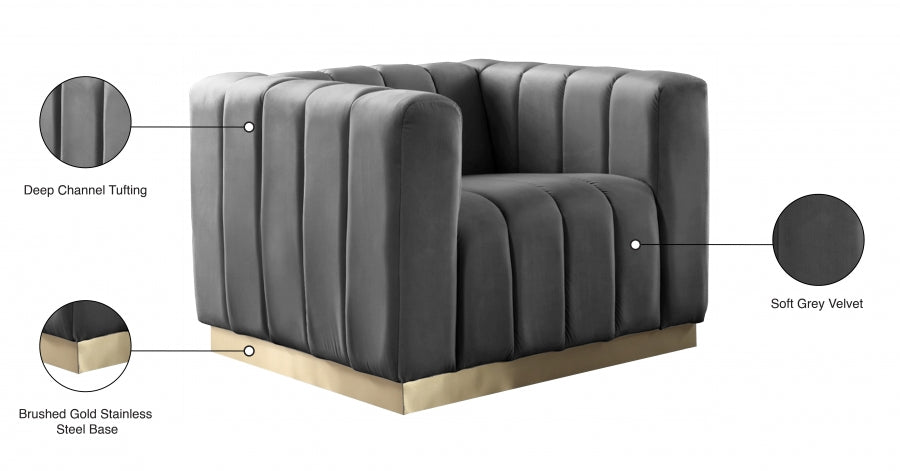 Fauteuil d'appoint rembourré en chenille Vivi