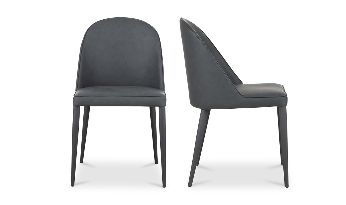 Burton Dining Chair Black Fade Vegan Leather Set of 2