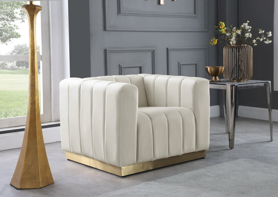 Fauteuil d'appoint rembourré en chenille Vivi