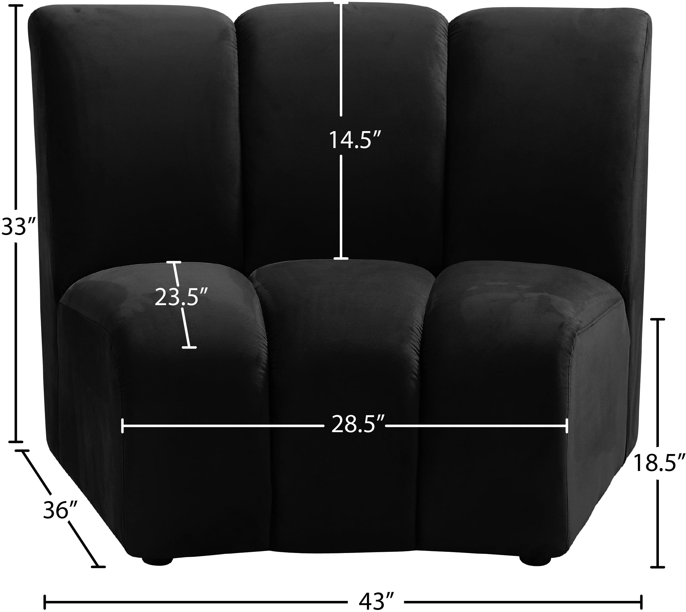 Infinity Velvet Upholstered Modular Chair