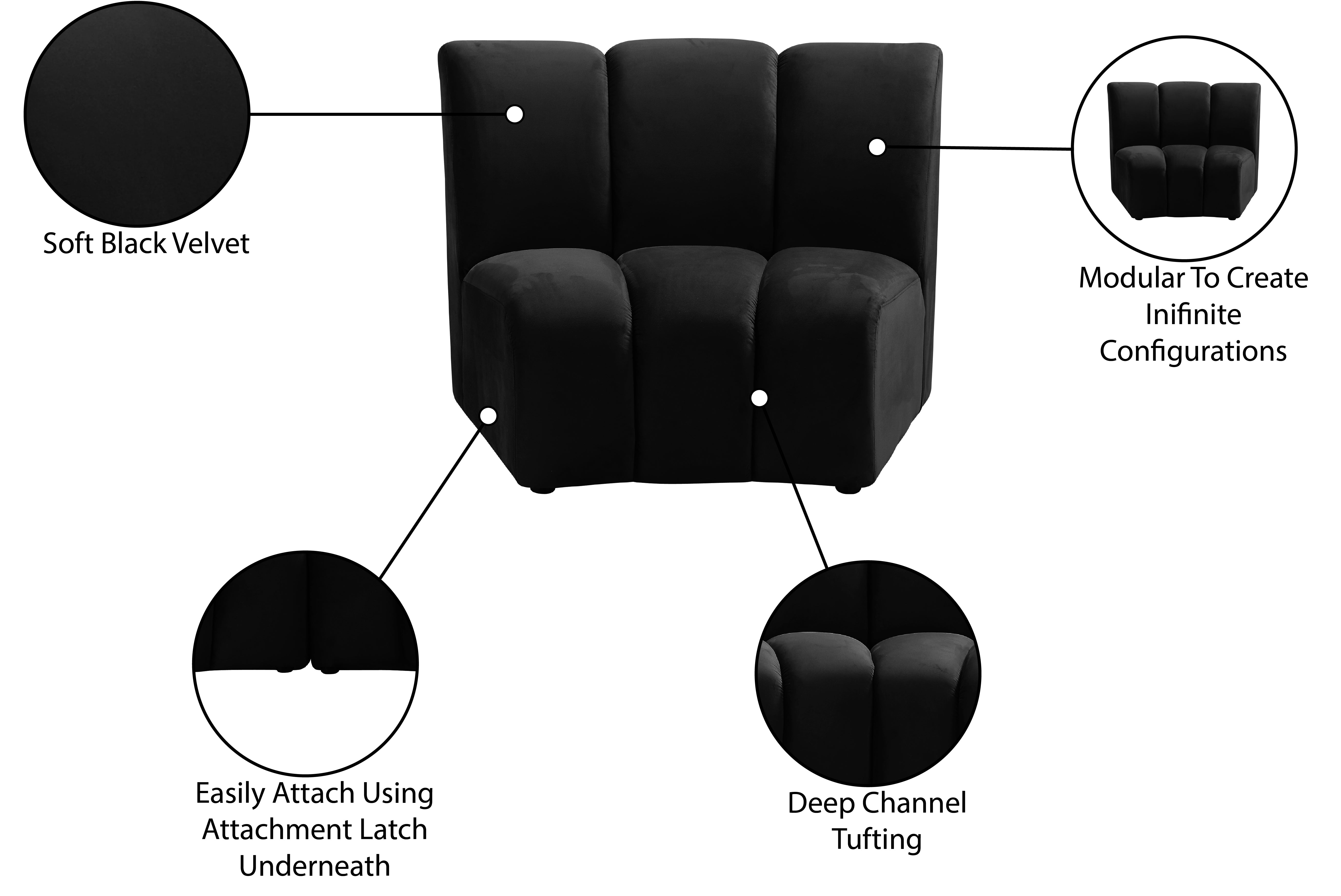 Infinity Velvet Upholstered Modular Chair