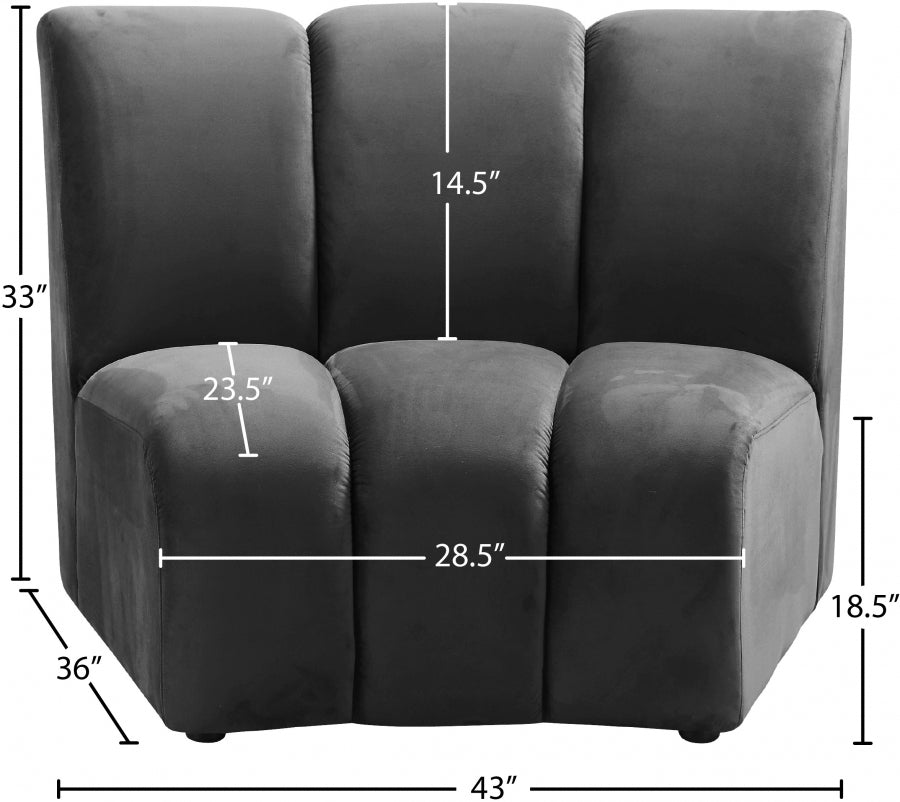 Infinity Velvet Upholstered Modular Chair