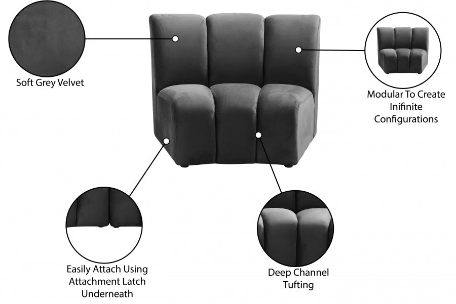 Infinity Velvet Upholstered Modular Chair