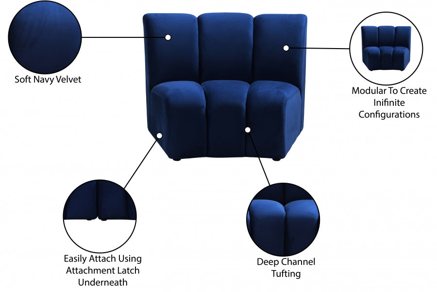 Infinity Velvet Upholstered Modular Chair