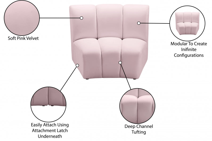 Infinity Velvet Upholstered Modular Chair