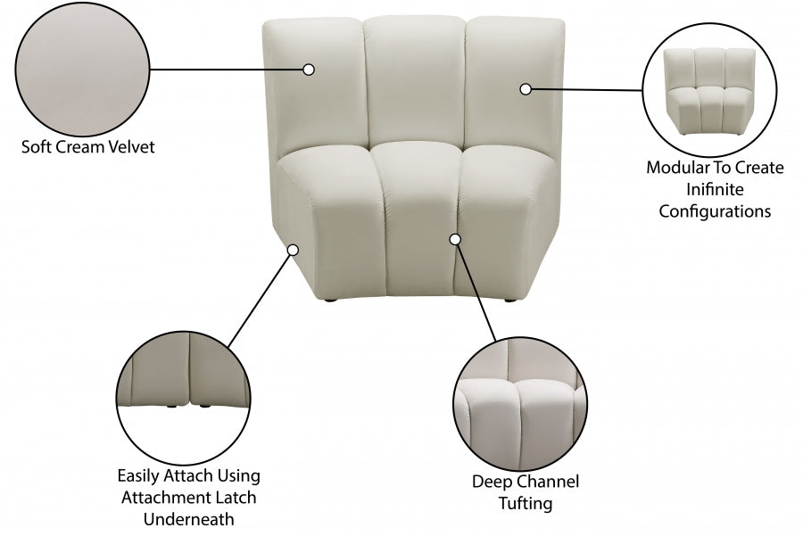 Infinity Velvet Upholstered Modular Chair