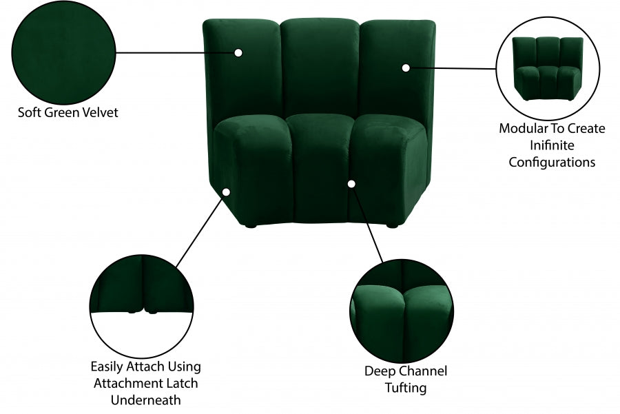 Infinity Velvet Upholstered Modular Chair