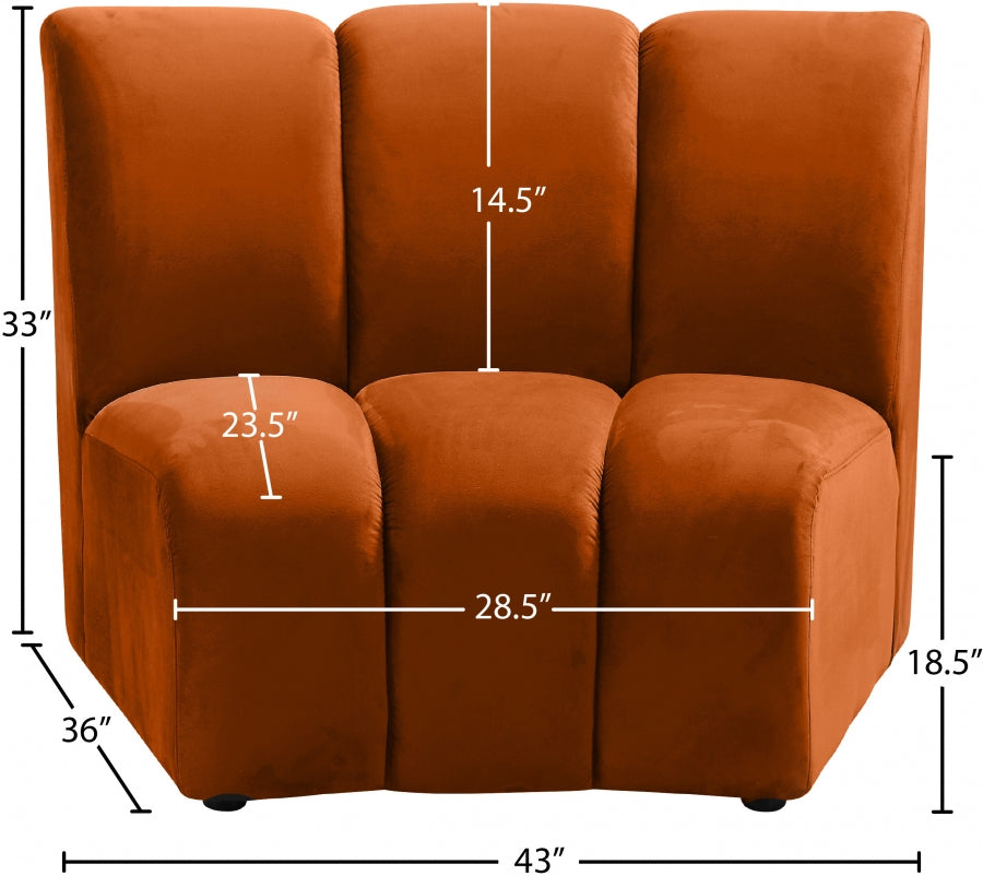 Infinity Velvet Upholstered Modular Chair