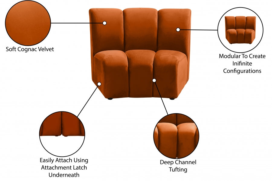 Infinity Velvet Upholstered Modular Chair