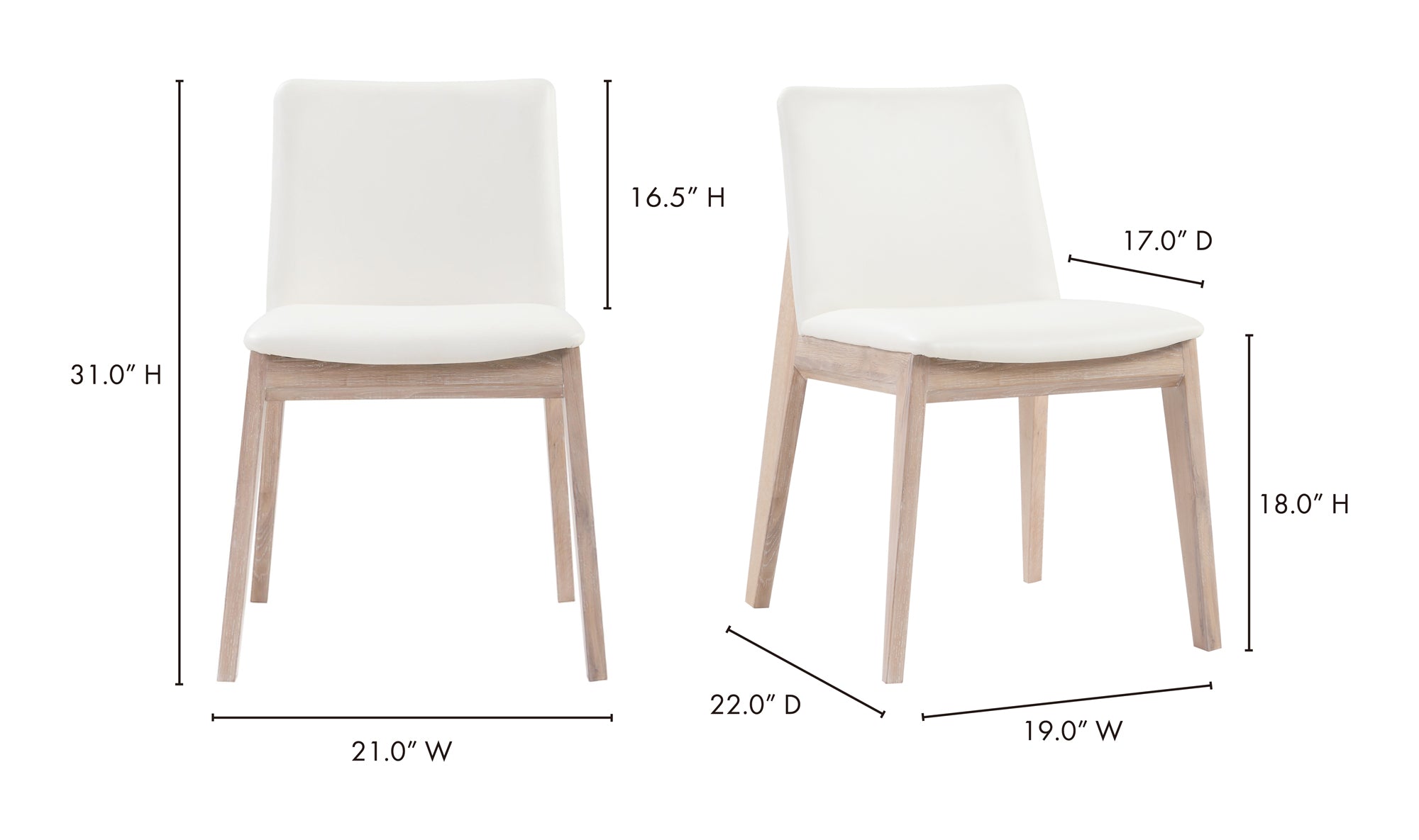 Deco Oak Dining Chair Set Of 2