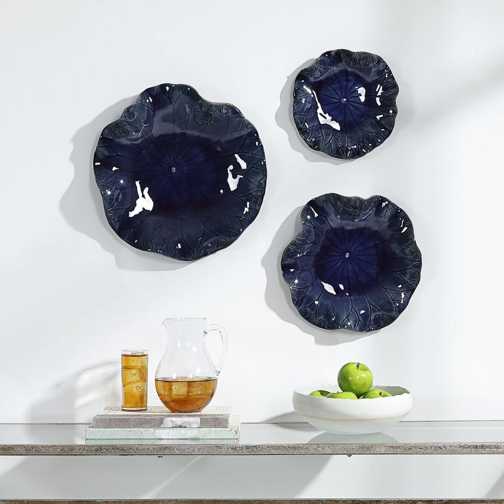 Abella Ceramic Outdoor Wall Decor, S/3