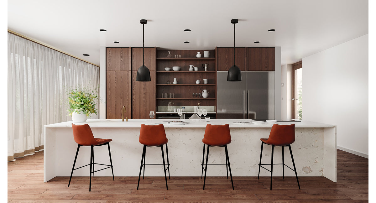 Alibi Counter Stool Matte Black -Set of Two