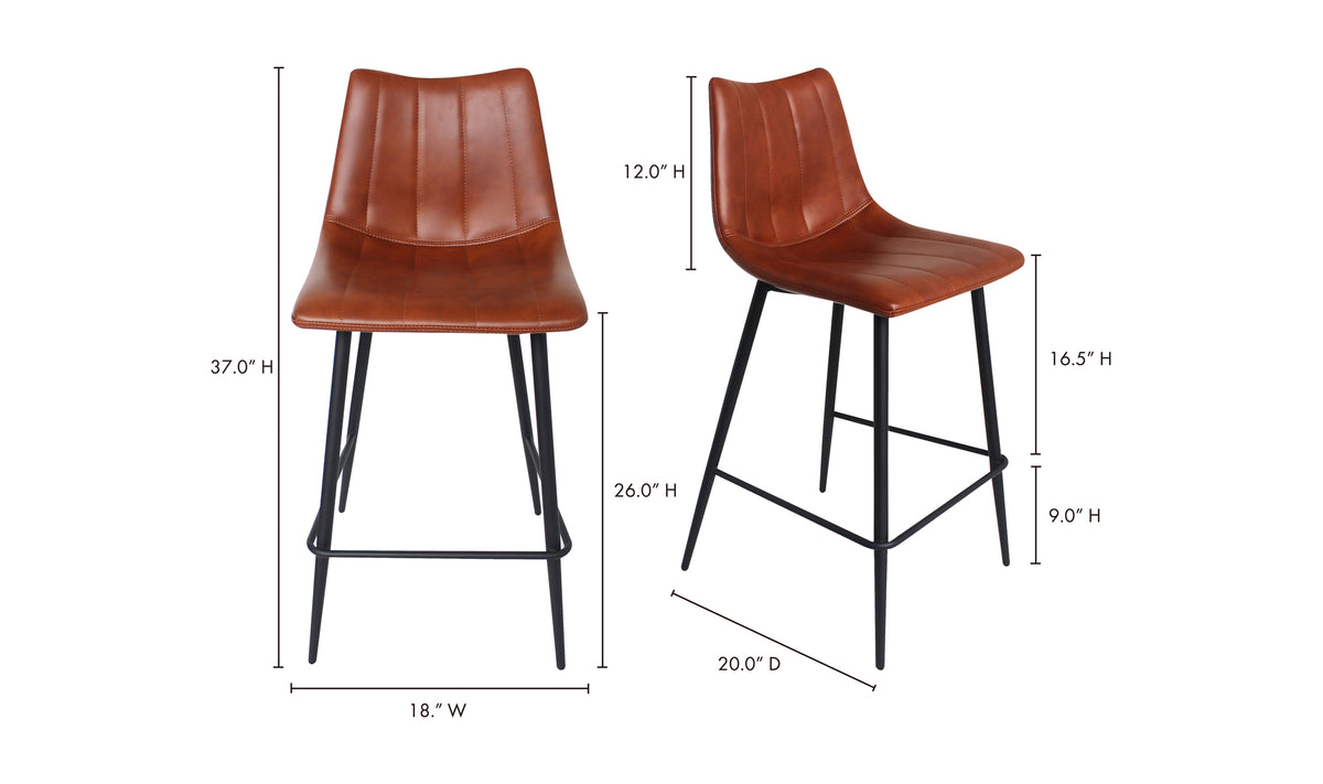 Alibi Counter Stool Matte Black -Set of Two