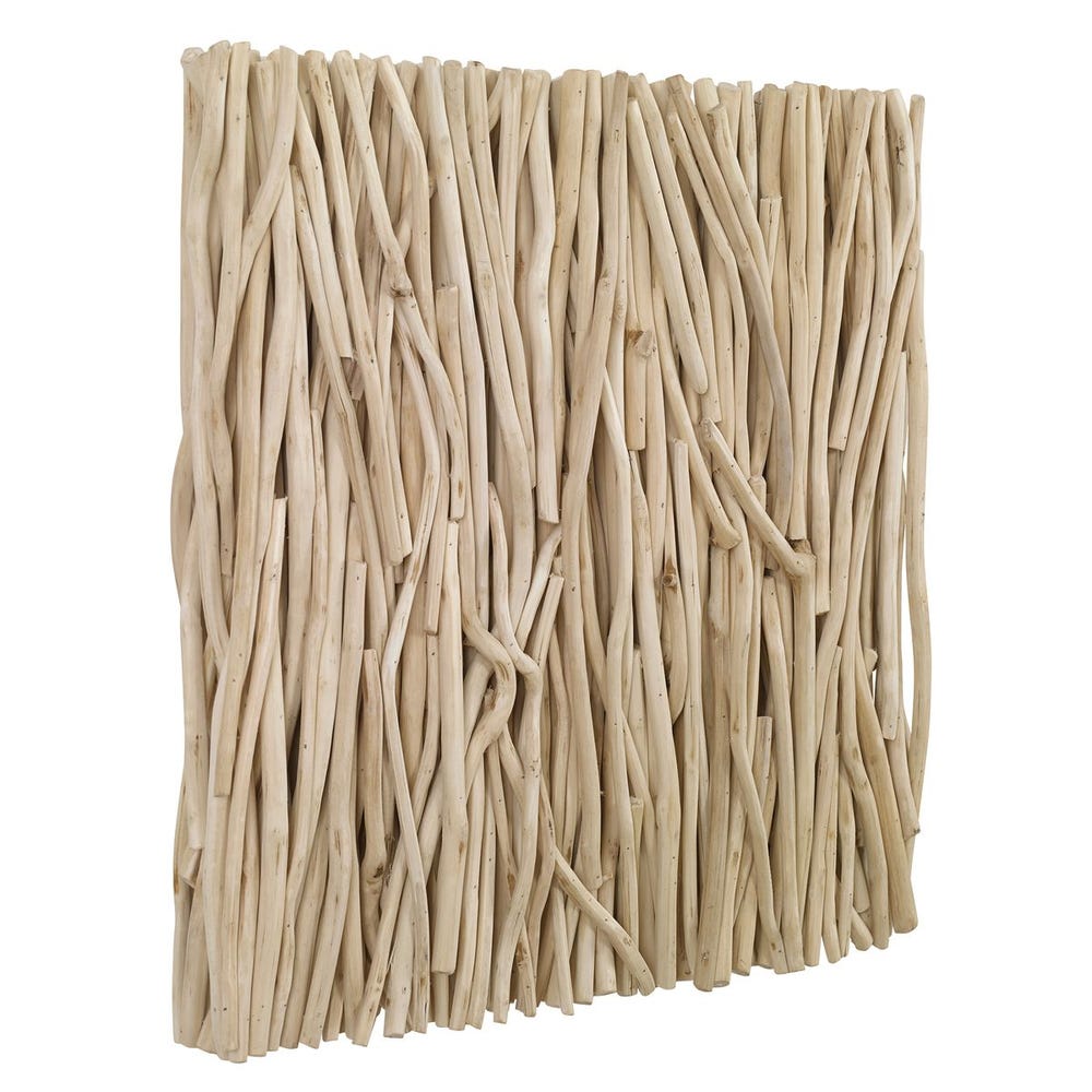 Gathered Teak Square Wood Wall Decor