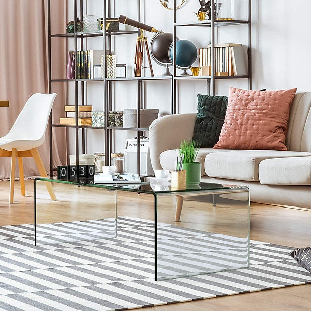 Table basse en verre courbé