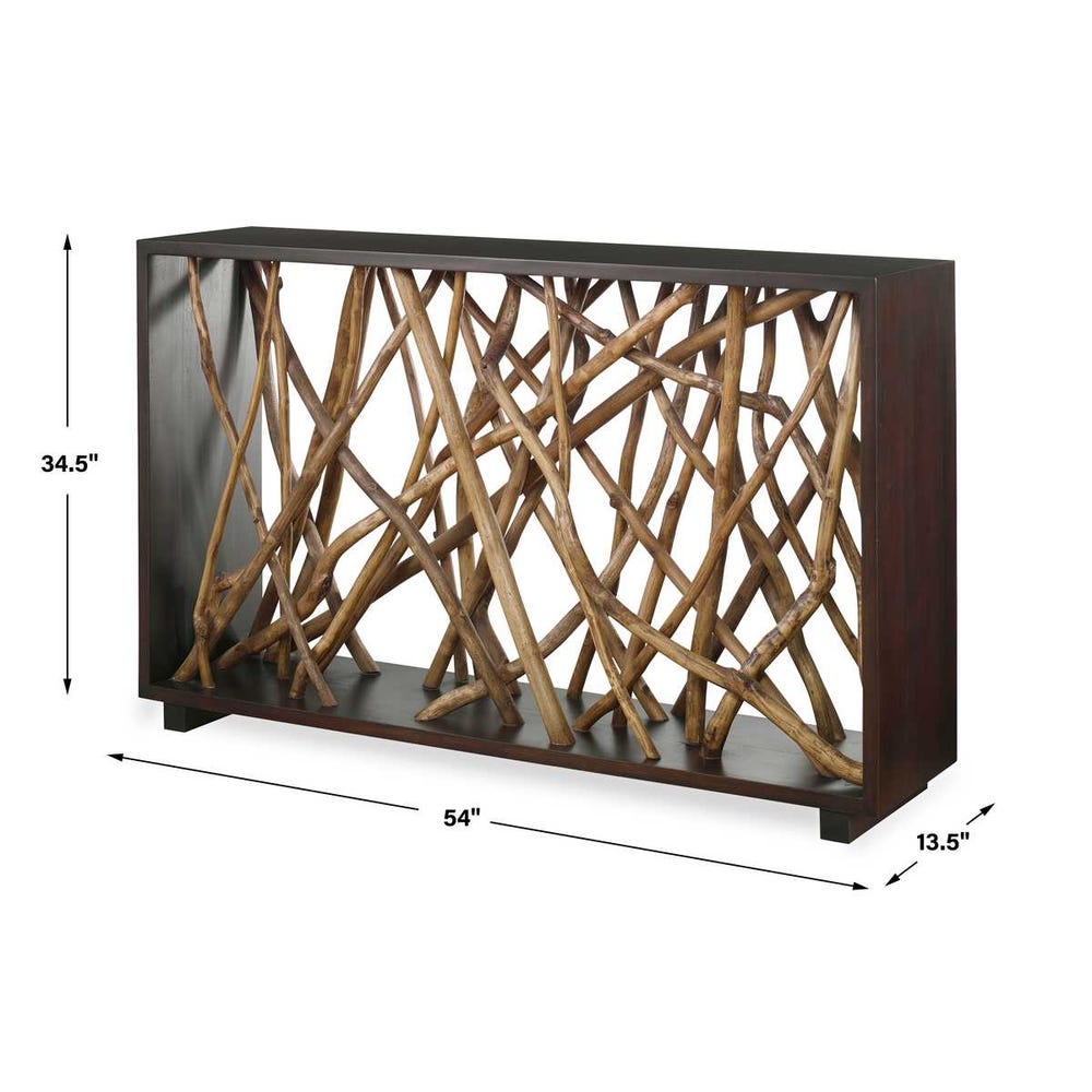 Teak Maze Console Table