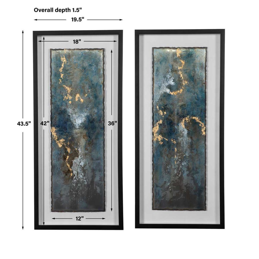 Glimmering Agate Framed Prints, S/2