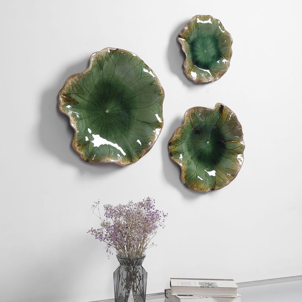 Abella Ceramic Outdoor Wall Decor, S/3
