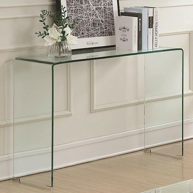 Table console en verre courbé