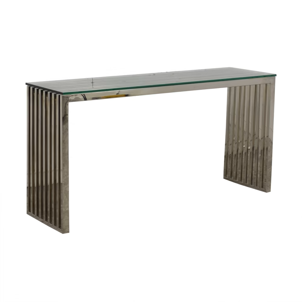 Table console en ardoise avec verre