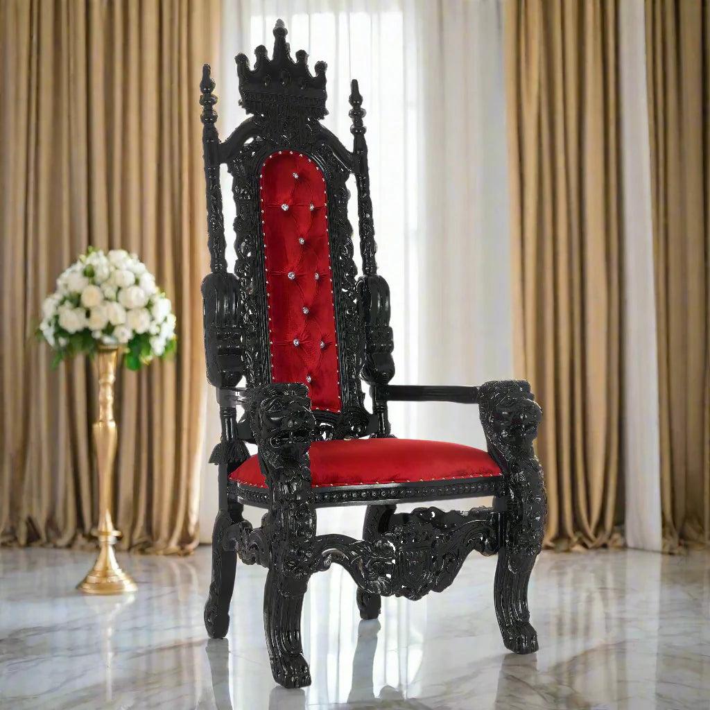 King David Crown Throne Chair - Velvet