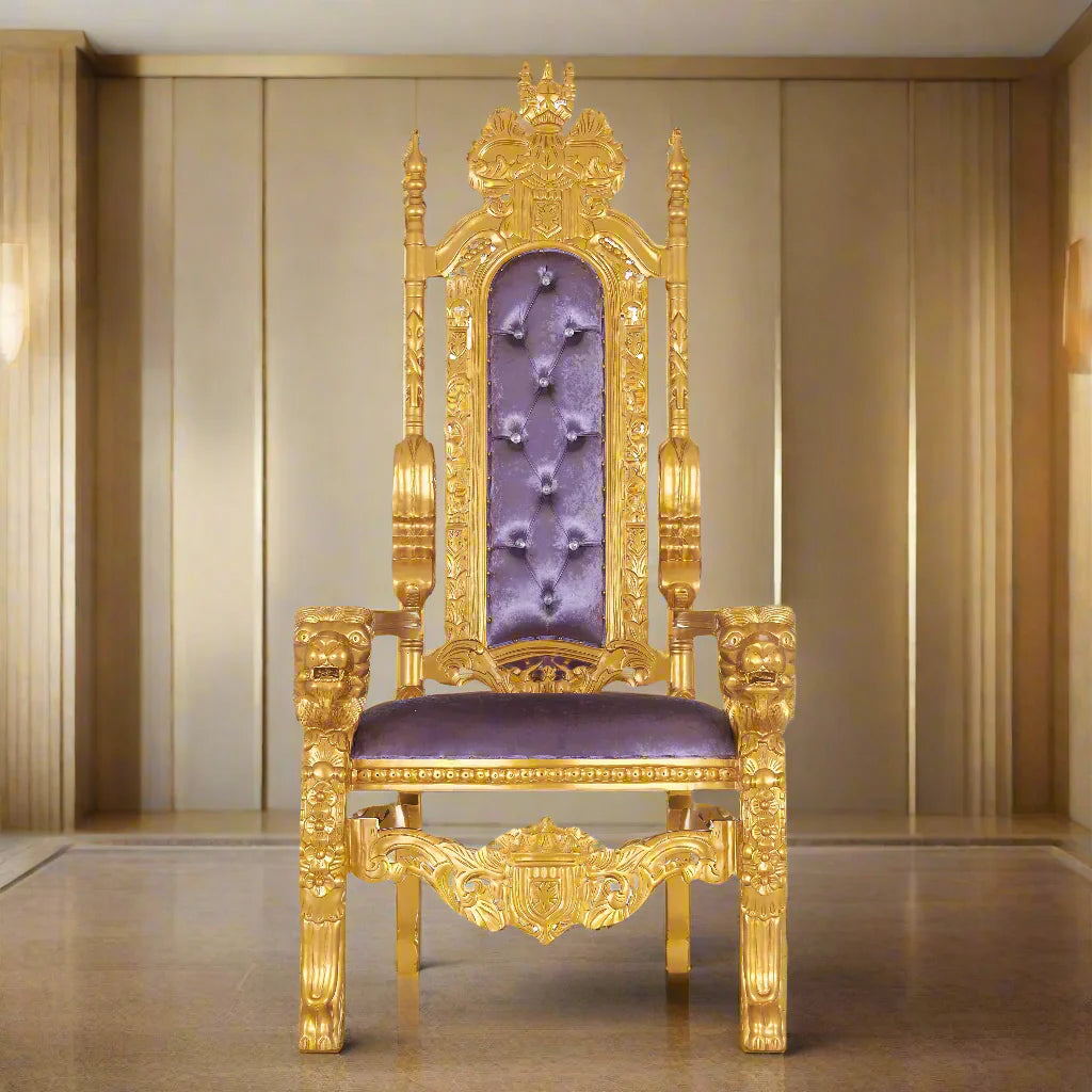 King David Lion Throne Chair - Velvet