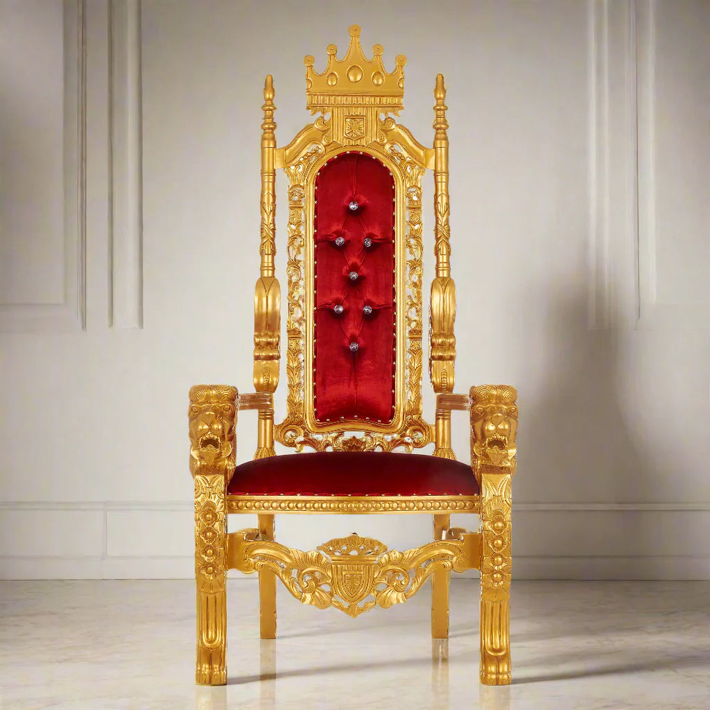 King David Crown Throne Chair - Velvet