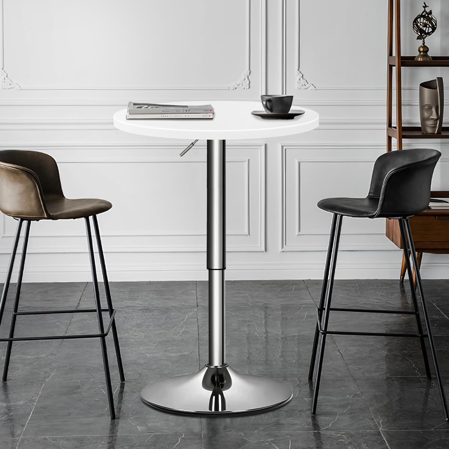 Table de bar ronde à hauteur réglable