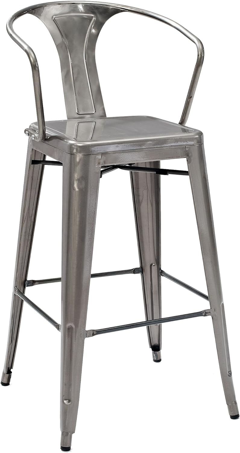 Tolix High Back Arm Stool