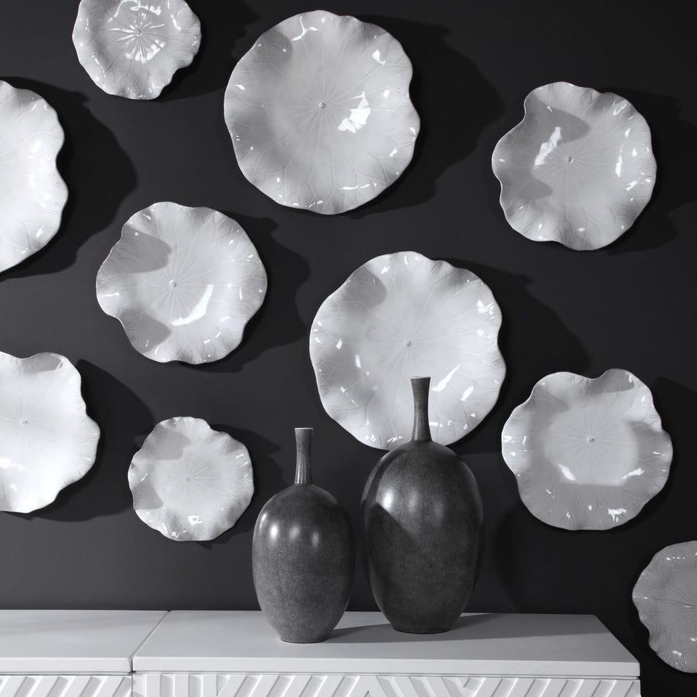 Abella Ceramic Outdoor Wall Decor, S/3