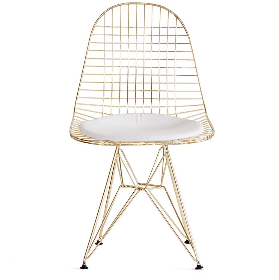 Chaise Eiffel en maille (Chrome/Or)