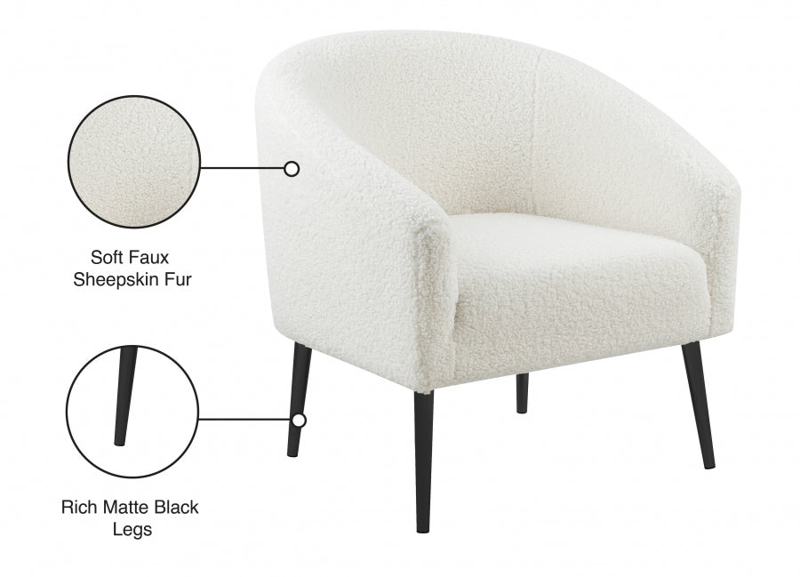 Fauteuil d'appoint rembourré en chenille Vivi