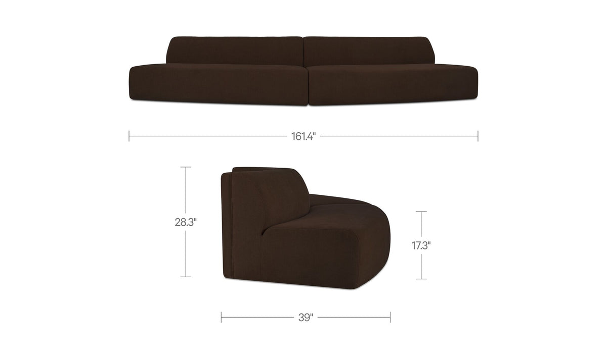 Naomi 2 Piece Convex Modular Sectional