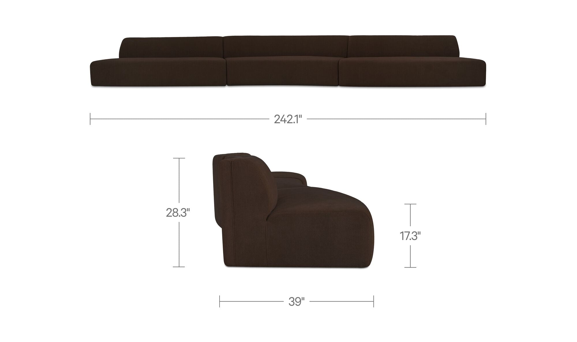 Naomi 3 Piece Wave Modular Sectional