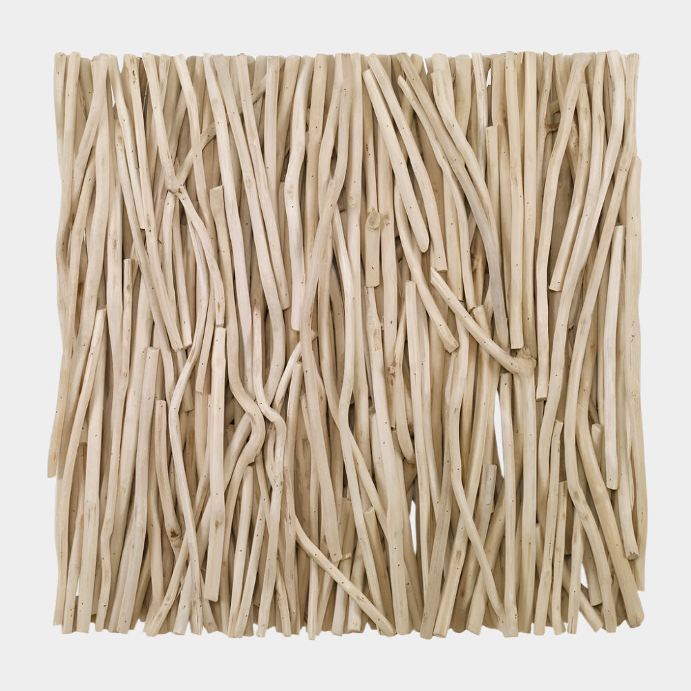 Gathered Teak Square Wood Wall Decor