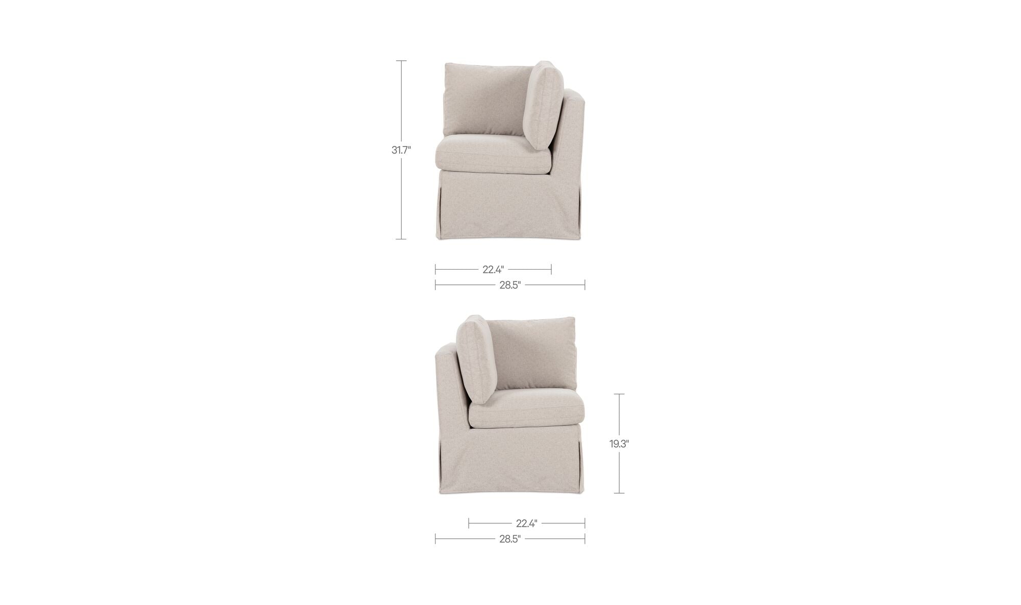 Fable Slipcover Dining Corner Chair