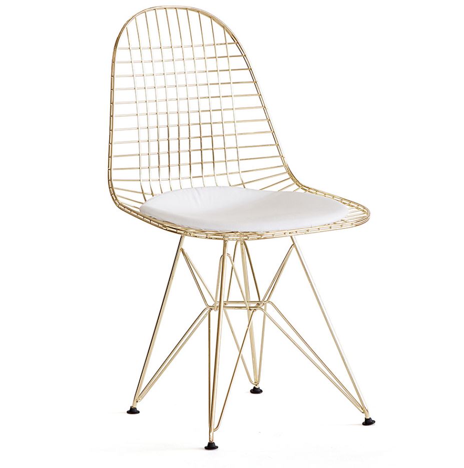 Chaise Eiffel en maille (Chrome/Or)