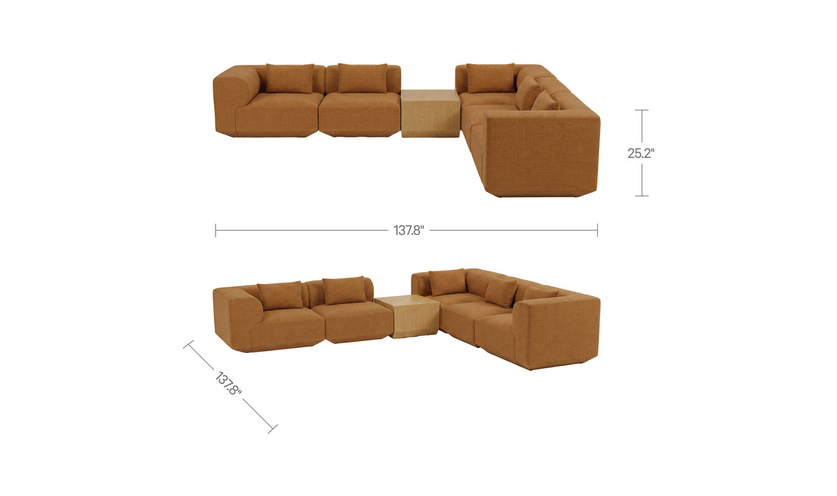 Goodwin Classic L Modular Sectional with Side Table