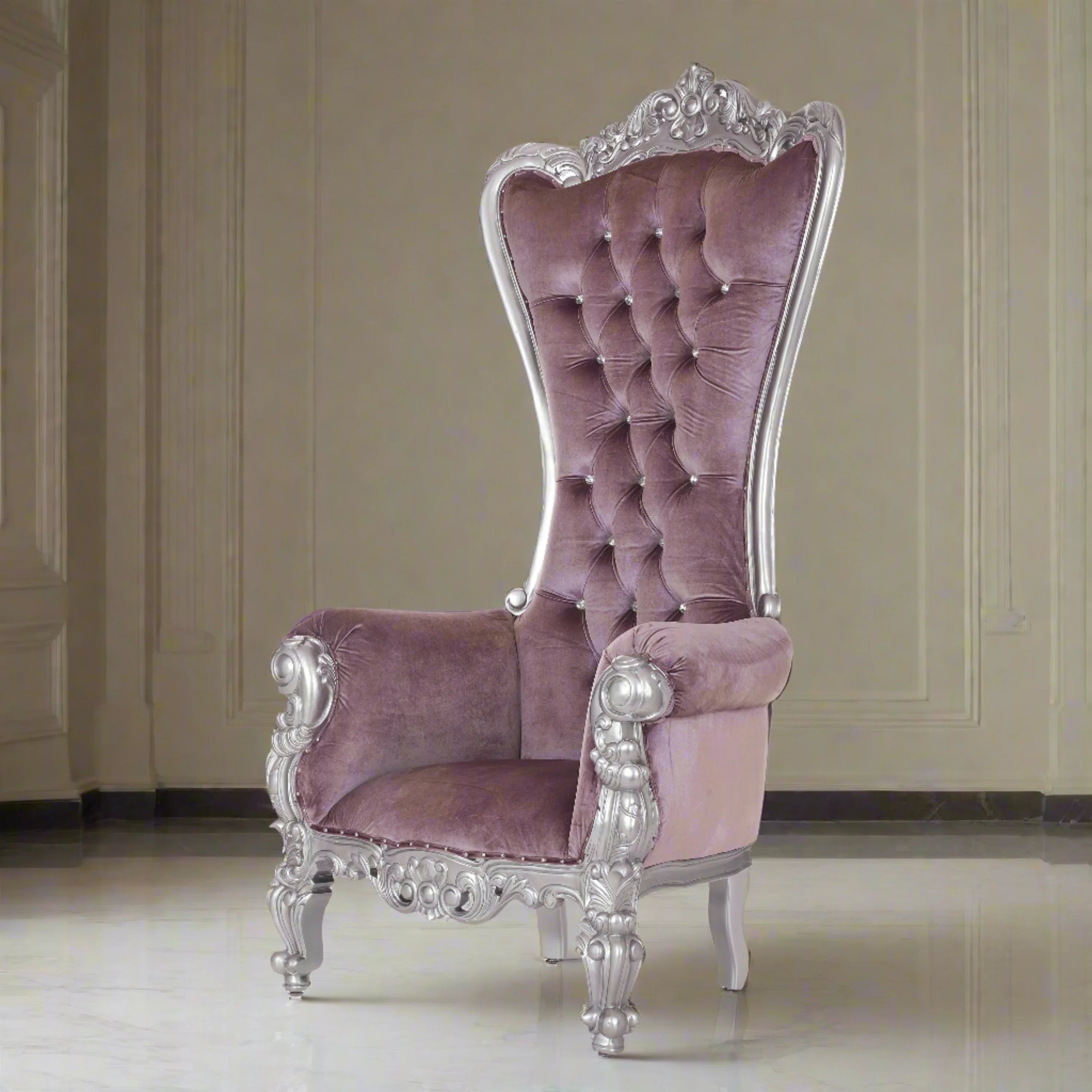 Chloe Throne Chair - Velvet