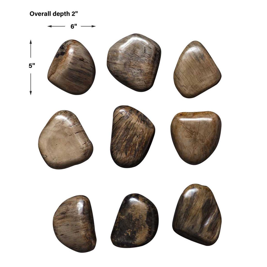Pebbles Wood Wall Decor, S/9