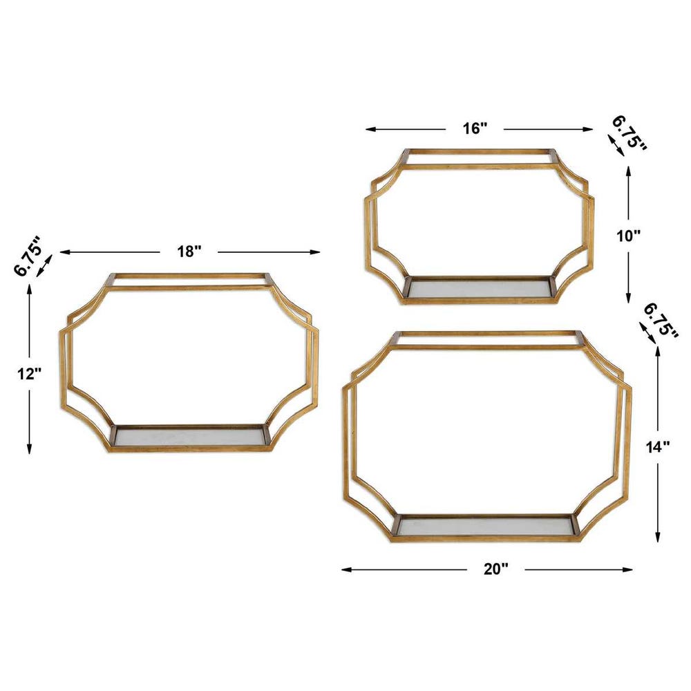 Lindee Wall Shelves, S/3