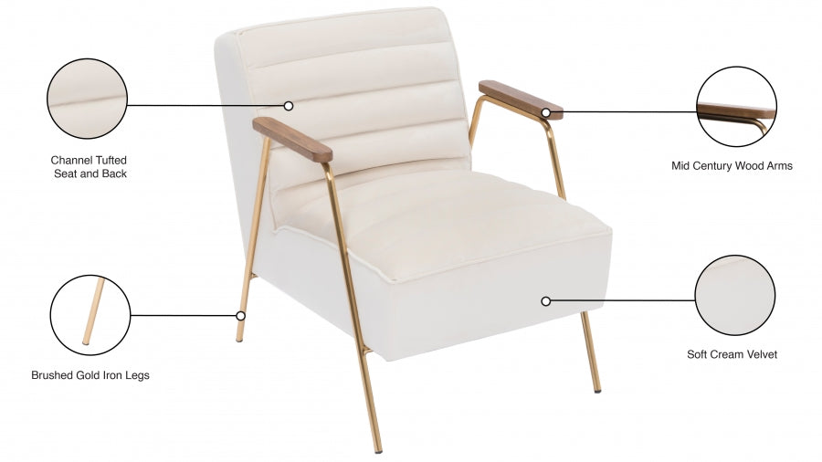 Fauteuil d'appoint rembourré en chenille Vivi
