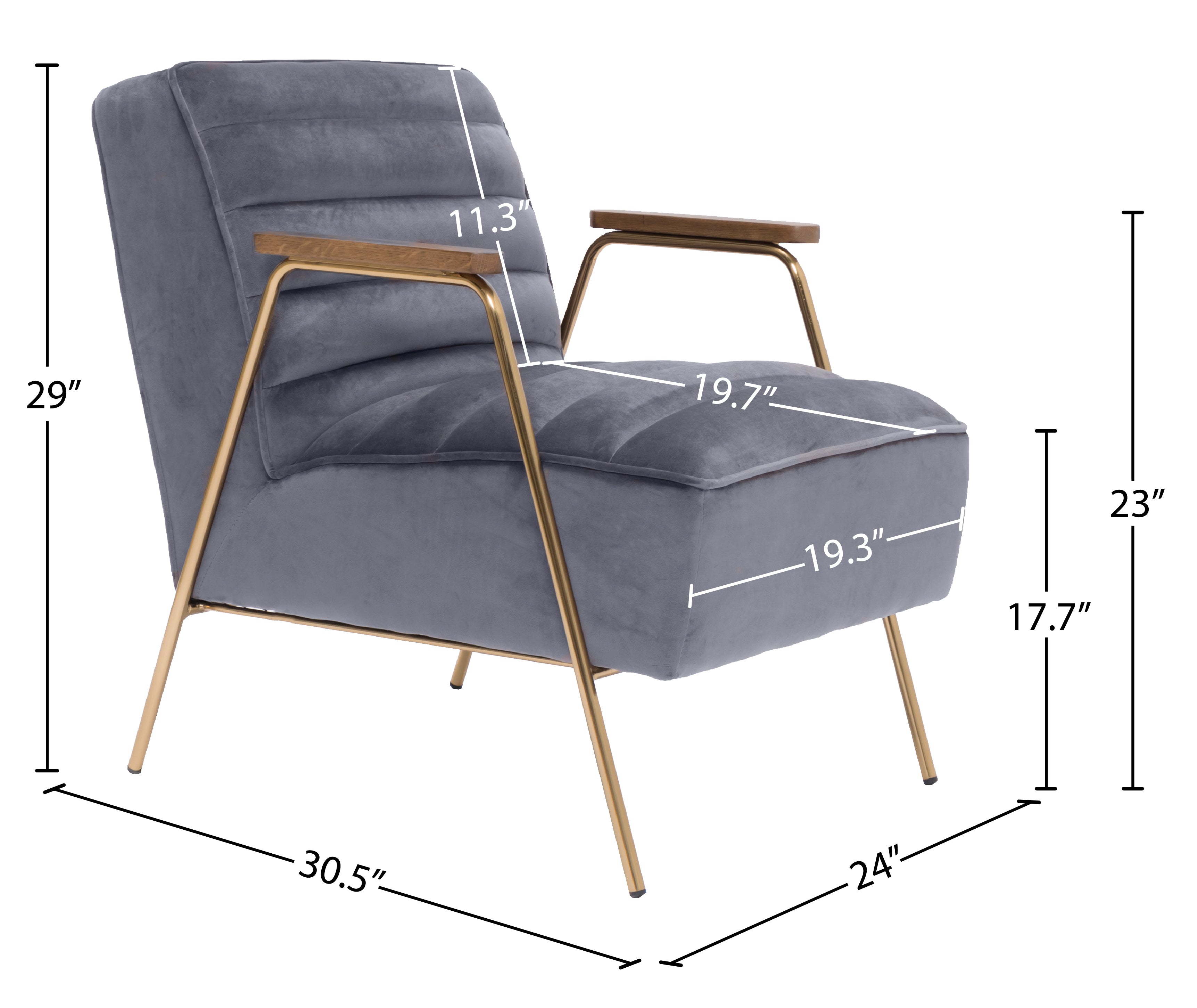 Fauteuil d'appoint rembourré en chenille Vivi
