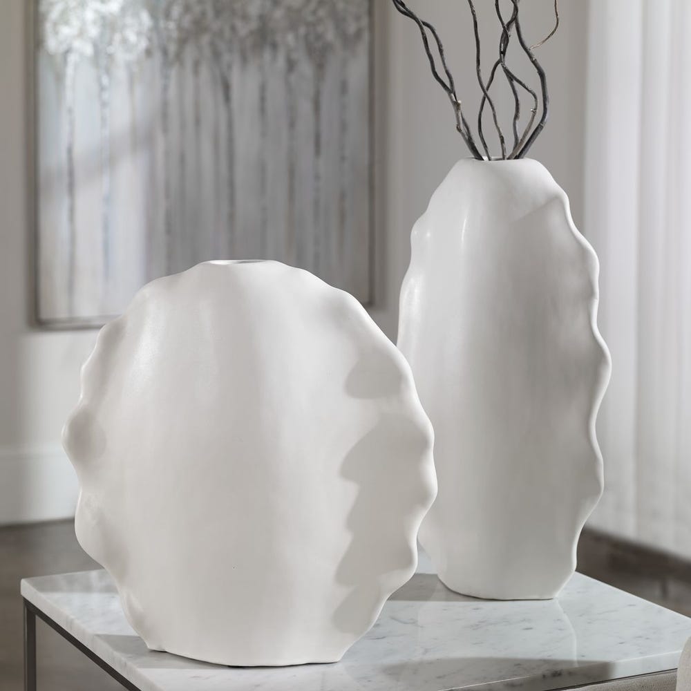 Ruffled Feathers Outdoor Vases, S/2