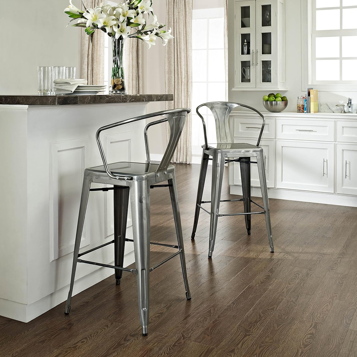 Tolix High Back Arm Stool