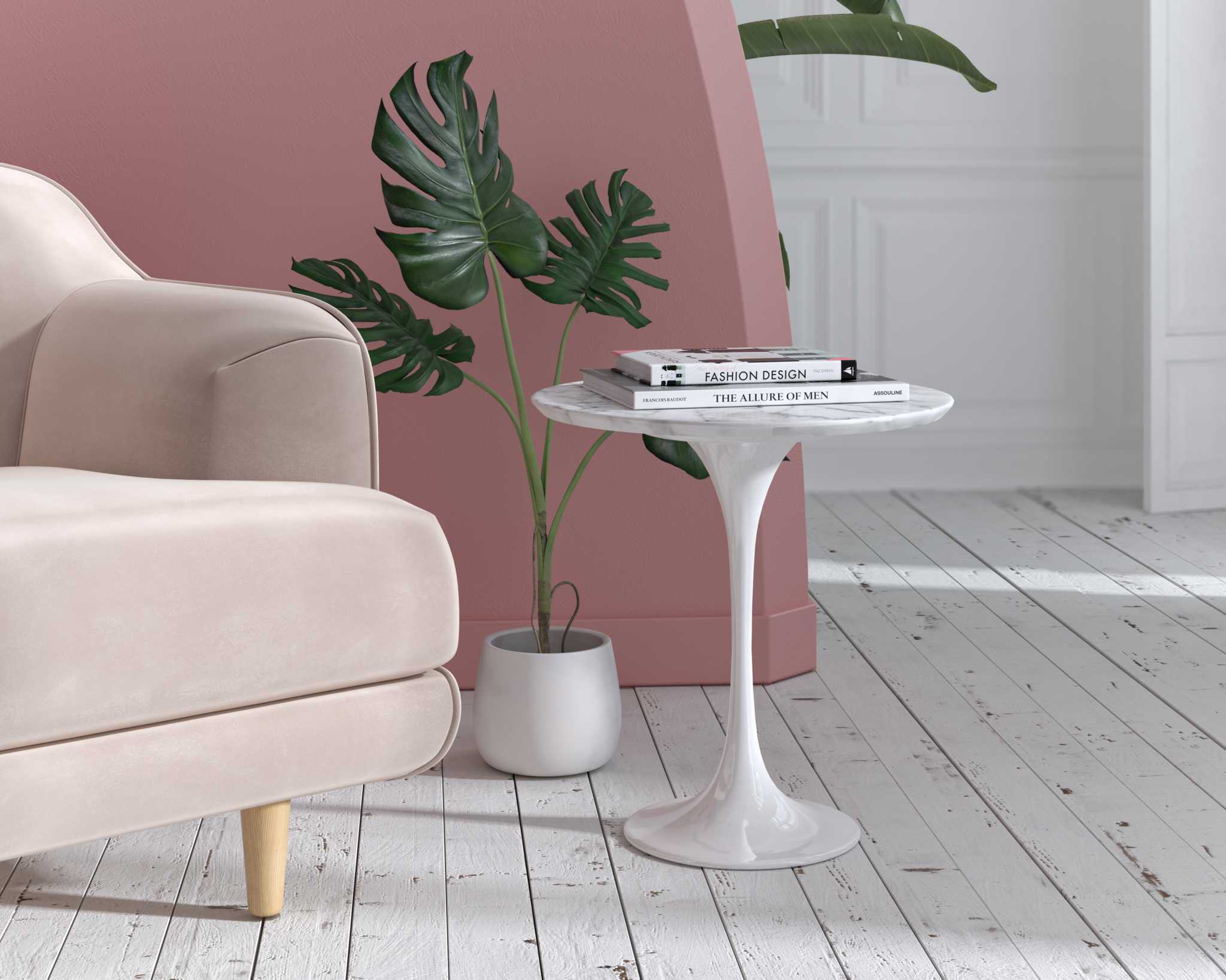 Table d'appoint Saarinen - Plateau en marbre